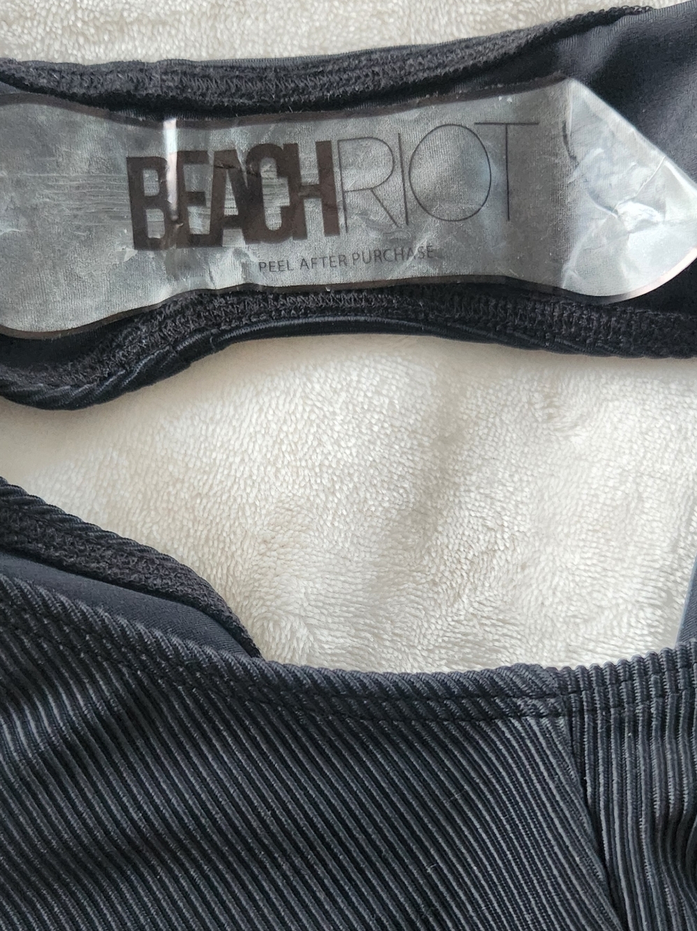 Beach Riot Black Carlie One‎ Shoulder Belted  Piece Swimwear Black.white - Picture 8 of 8